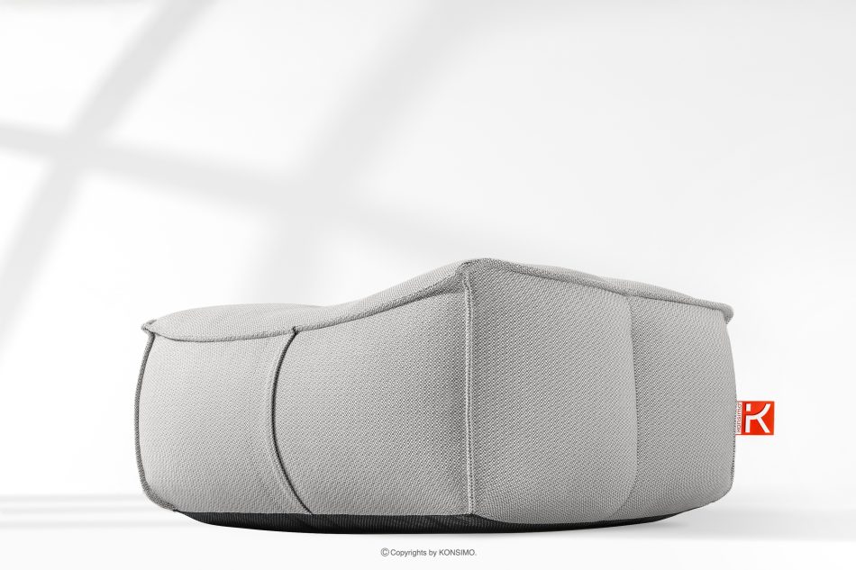 LOVIA Weicher Sitzhocker für den Garten aus gewebtem Outdoor-Stoff, dunkelgrau/weiß dunkelgrau/weiß - Foto 11