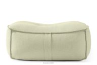 Weicher Sitzhocker für den Garten aus gewebtem Outdoor-Stoff, hellgrün/weiß