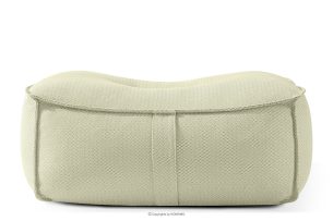 LOVIA, https://konsimo.de/kollektion/lovia/ Weicher Sitzhocker für den Garten aus gewebtem Outdoor-Stoff, hellgrün/weiß hellgrün/weiß - Foto
