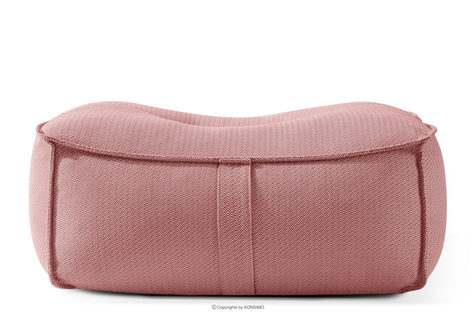 LOVIA Bequemer Sitzhocker für den Garten aus gewebtem Outdoor-Stoff, rot/weiß rot/weiß - Foto 0