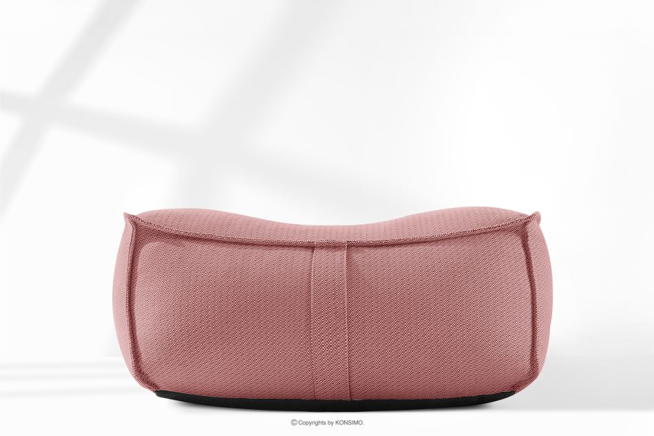 LOVIA Bequemer Sitzhocker für den Garten aus gewebtem Outdoor-Stoff, rot/weiß rot/weiß - Foto 1