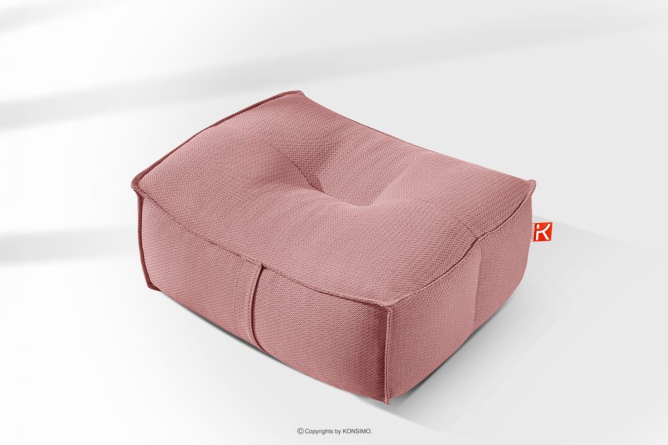 LOVIA Bequemer Sitzhocker für den Garten aus gewebtem Outdoor-Stoff, rot/weiß rot/weiß - Foto 10