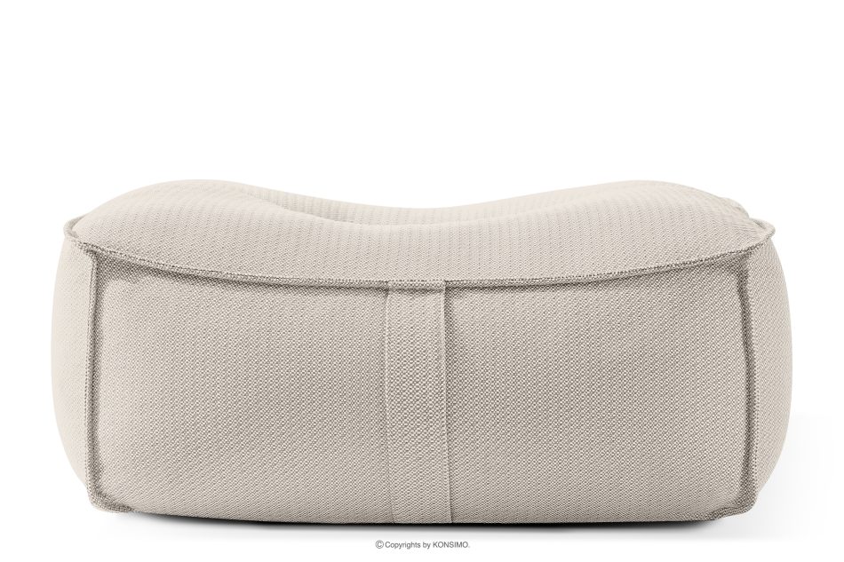 LOVIA Weicher Sitzhocker für den Garten aus gewebtem Outdoor-Stoff, dunkelbeige/weiß dunkelbeige/weiß - Foto 0