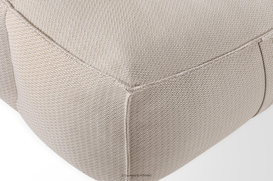 LOVIA Weicher Sitzhocker für den Garten aus gewebtem Outdoor-Stoff, dunkelbeige/weiß dunkelbeige/weiß - Foto 5