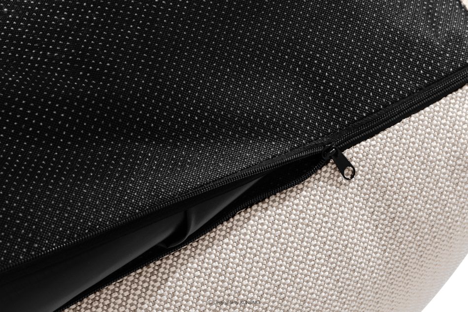 LOVIA Weicher Sitzhocker für den Garten aus gewebtem Outdoor-Stoff, dunkelbeige/weiß dunkelbeige/weiß - Foto 7