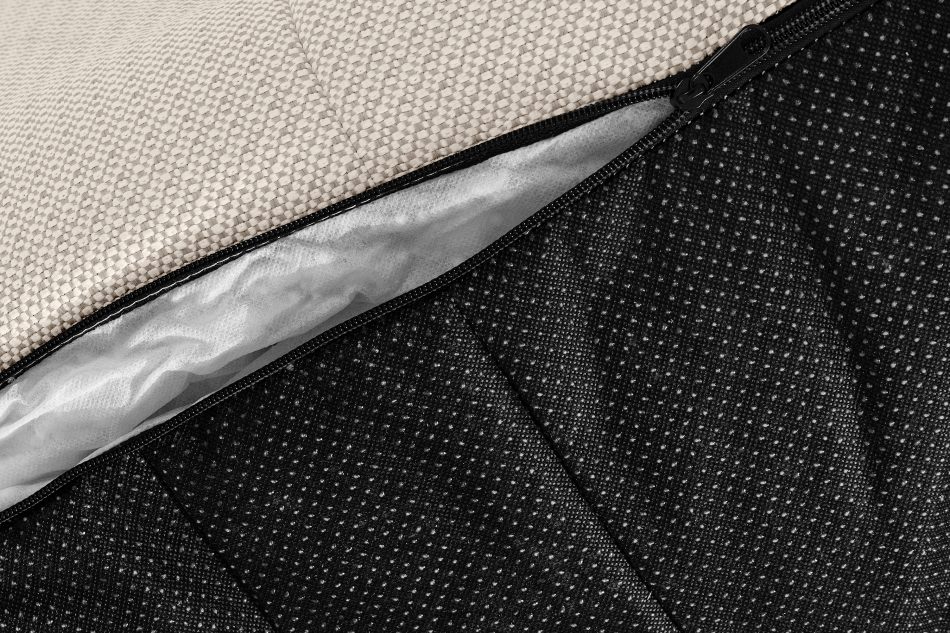 LOVIA Weicher Sitzhocker für den Garten aus gewebtem Outdoor-Stoff, dunkelbeige/weiß dunkelbeige/weiß - Foto 8