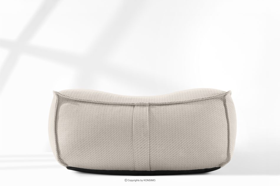 LOVIA Weicher Sitzhocker für den Garten aus gewebtem Outdoor-Stoff, dunkelbeige/weiß dunkelbeige/weiß - Foto 1