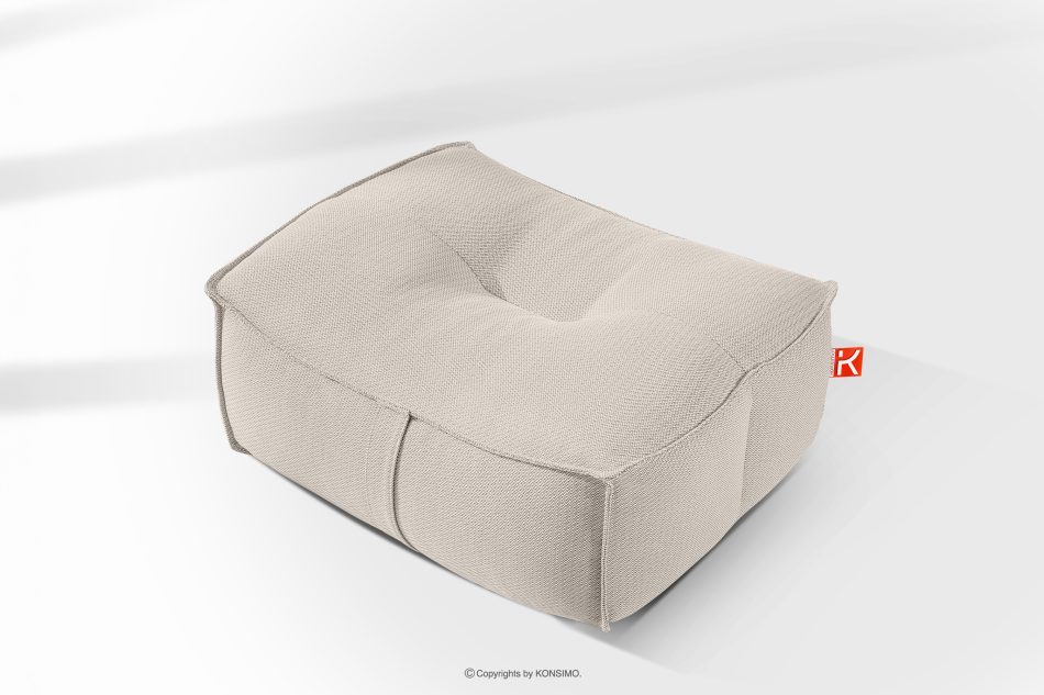 LOVIA Weicher Sitzhocker für den Garten aus gewebtem Outdoor-Stoff, dunkelbeige/weiß dunkelbeige/weiß - Foto 10