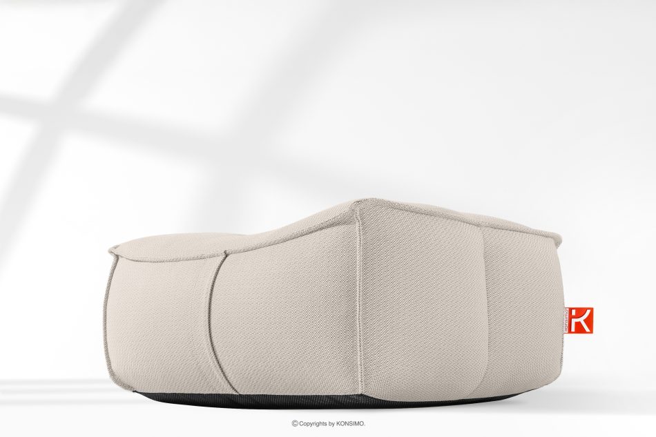 LOVIA Weicher Sitzhocker für den Garten aus gewebtem Outdoor-Stoff, dunkelbeige/weiß dunkelbeige/weiß - Foto 11