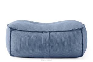 LOVIA, https://konsimo.de/kollektion/lovia/ Bequemer Sitzhocker für den Garten aus gewebtem Outdoor-Stoff, marineblau/weiß marineblau/weiß - Foto