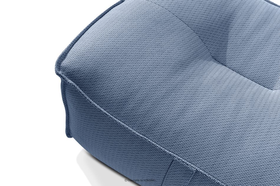 LOVIA Bequemer Sitzhocker für den Garten aus gewebtem Outdoor-Stoff, marineblau/weiß marineblau/weiß - Foto 3