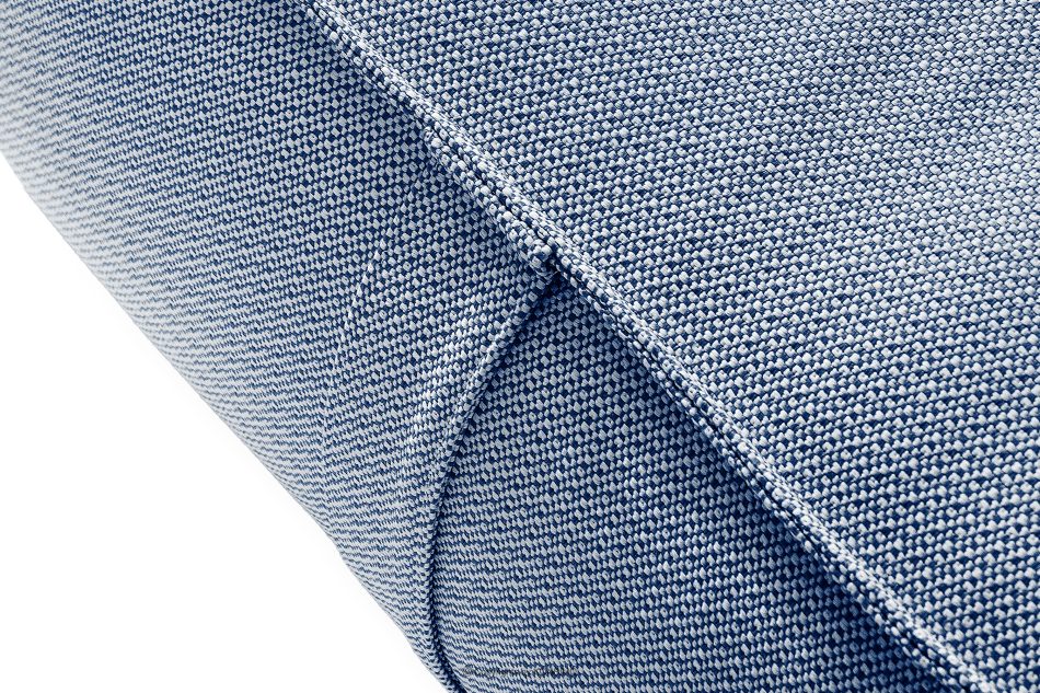 LOVIA Bequemer Sitzhocker für den Garten aus gewebtem Outdoor-Stoff, marineblau/weiß marineblau/weiß - Foto 4