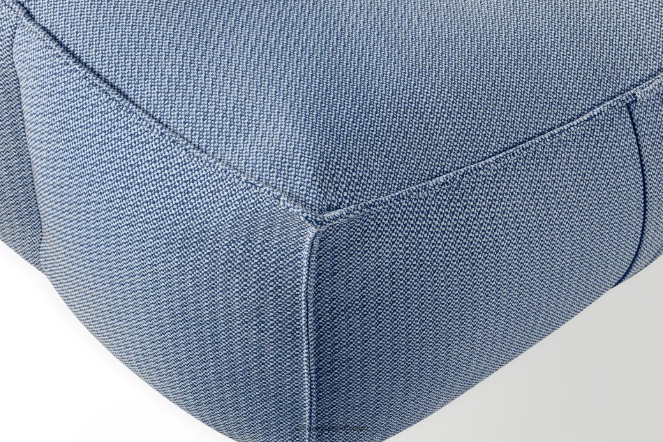 LOVIA Bequemer Sitzhocker für den Garten aus gewebtem Outdoor-Stoff, marineblau/weiß marineblau/weiß - Foto 5