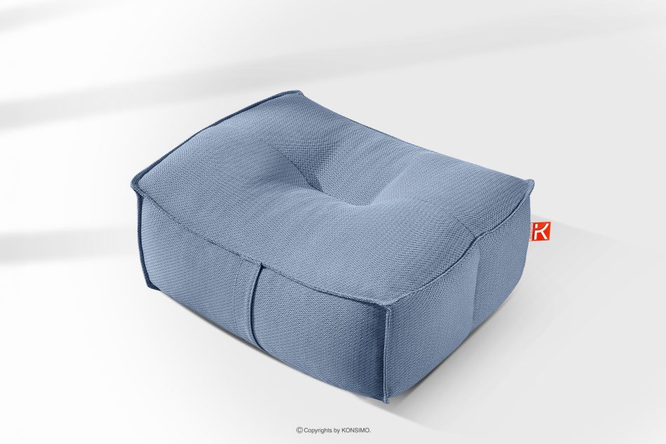 LOVIA Bequemer Sitzhocker für den Garten aus gewebtem Outdoor-Stoff, marineblau/weiß marineblau/weiß - Foto 10