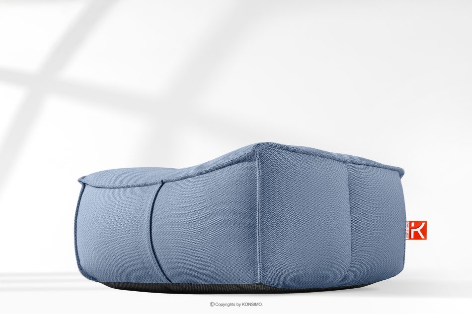 LOVIA Bequemer Sitzhocker für den Garten aus gewebtem Outdoor-Stoff, marineblau/weiß marineblau/weiß - Foto 11