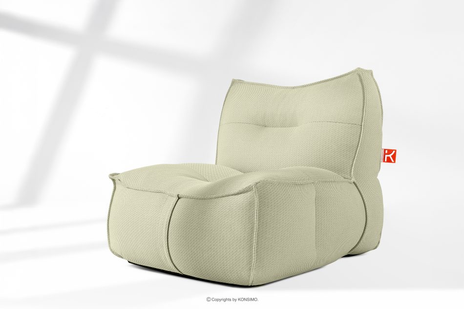 LOVIA Weicher Gartensessel aus Outdoor-Gewebestoff hellgrün/weiß hellgrün/weiß - Foto 1