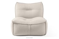 Weicher Sessel für den Garten aus gewebtem Outdoor-Stoff, dunkelbeige/weiß