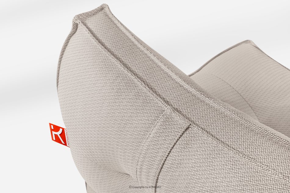 LOVIA Weicher Sessel für den Garten aus gewebtem Outdoor-Stoff, dunkelbeige/weiß dunkelbeige/weiß - Foto 5