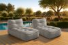 LOVIA Weiche Gartenliege aus Outdoor-Gewebestoff dunkelgrau/weiß dunkelgrau/weiß - Foto 20