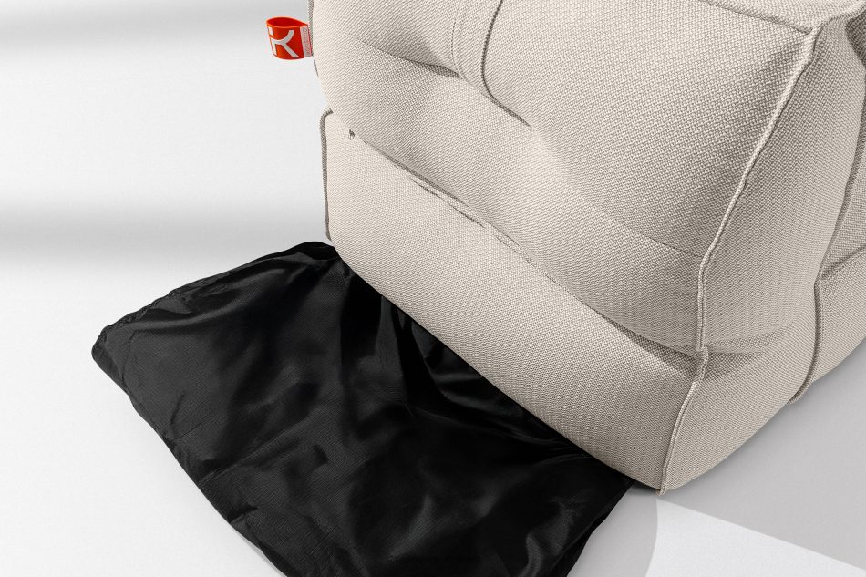 LOVIA Weiche Gartenliege aus Outdoor-Gewebestoff dunkelbeige/weiß dunkelbeige/weiß - Foto 10