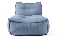 Bequeme Gartenliege aus gewebtem Outdoor-Stoff, marineblau/weiß