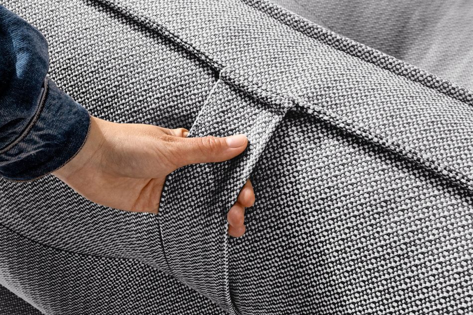 LOVIA Bequemes Gartensofa aus gewebtem Outdoor-Stoff schwarz/weiß schwarz/weiß - Foto 13