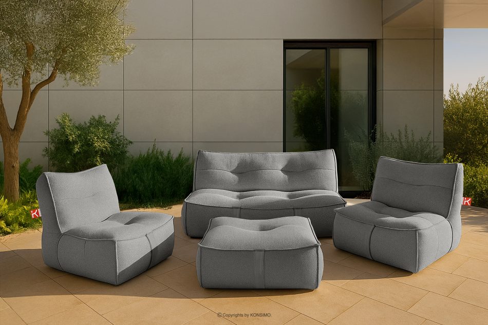 LOVIA Bequemes Gartensofa aus gewebtem Outdoor-Stoff schwarz/weiß schwarz/weiß - Foto 19