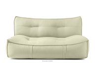 Weiches Gartensofa aus gewebtem Outdoor-Stoff hellgrün/weiß