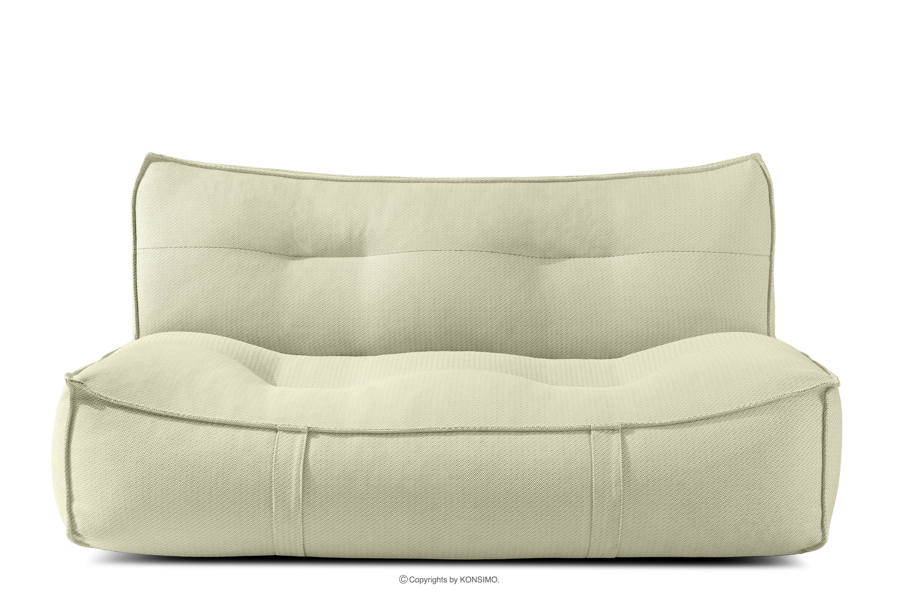 Weiches Gartensofa aus gewebtem Outdoor-Stoff hellgrün/weiß