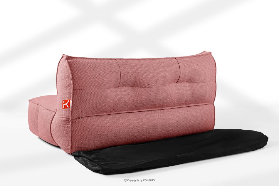 LOVIA Bequemes Gartensofa aus gewebtem Outdoor-Stoff rot/weiß rot/weiß - Foto 10