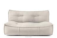 Weiche Gartensofa aus Outdoor-Gewebestoff dunkelbeige/weiß