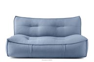 Bequemes Gartensofa aus gewebtem Outdoor-Stoff dunkelblau/weiß
