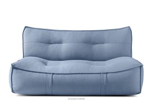 LOVIA, https://konsimo.de/kollektion/lovia/ Bequemes Gartensofa aus gewebtem Outdoor-Stoff dunkelblau/weiß marineblau/weiß - Foto