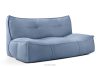 LOVIA Bequemes Gartensofa aus gewebtem Outdoor-Stoff dunkelblau/weiß marineblau/weiß - Foto 3