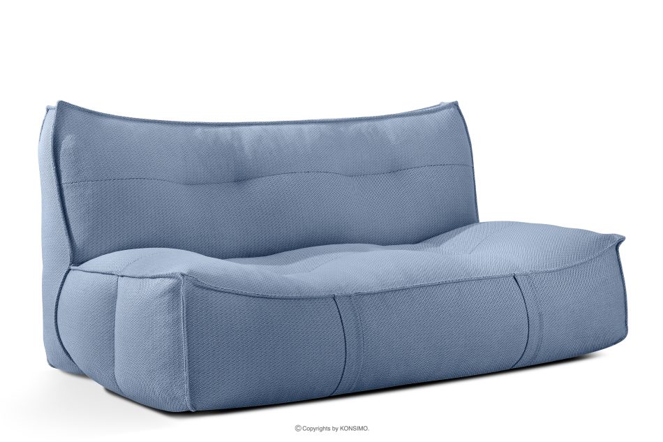 LOVIA Bequemes Gartensofa aus gewebtem Outdoor-Stoff dunkelblau/weiß marineblau/weiß - Foto 2