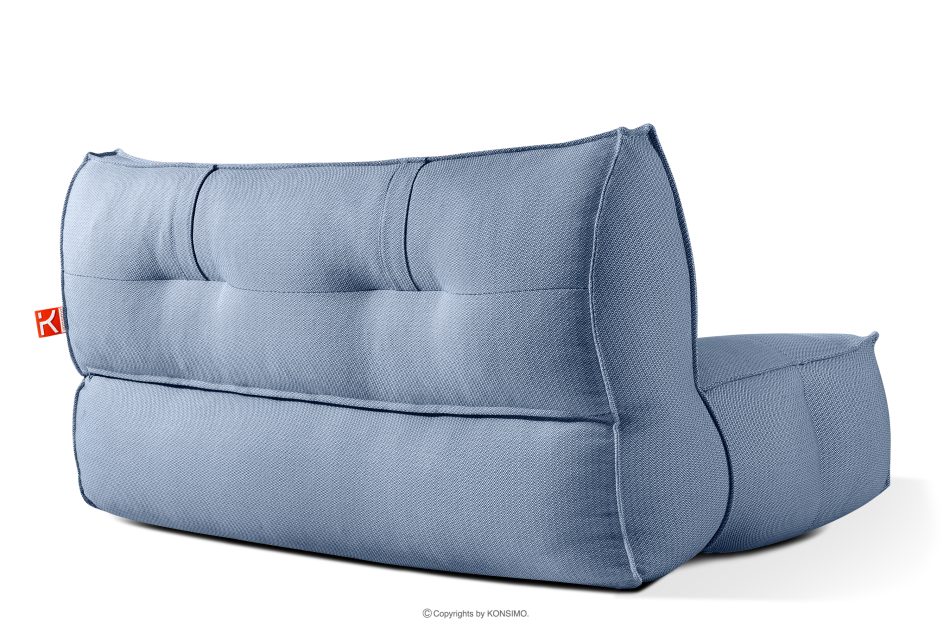 LOVIA Bequemes Gartensofa aus gewebtem Outdoor-Stoff dunkelblau/weiß marineblau/weiß - Foto 4