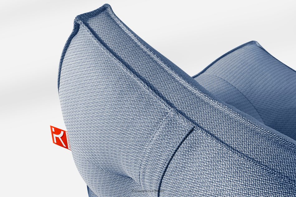 LOVIA Bequemes Gartensofa aus gewebtem Outdoor-Stoff dunkelblau/weiß marineblau/weiß - Foto 5