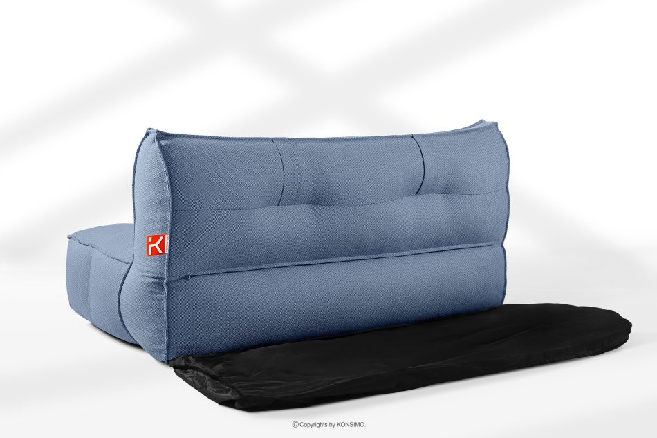 LOVIA Bequemes Gartensofa aus gewebtem Outdoor-Stoff dunkelblau/weiß marineblau/weiß - Foto 10