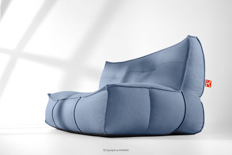 LOVIA Bequemes Gartensofa aus gewebtem Outdoor-Stoff dunkelblau/weiß marineblau/weiß - Foto 1