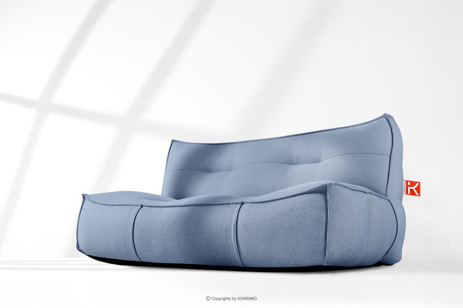 LOVIA Bequemes Gartensofa aus gewebtem Outdoor-Stoff dunkelblau/weiß marineblau/weiß - Foto 17