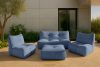 LOVIA Bequemes Gartensofa aus gewebtem Outdoor-Stoff dunkelblau/weiß marineblau/weiß - Foto 20