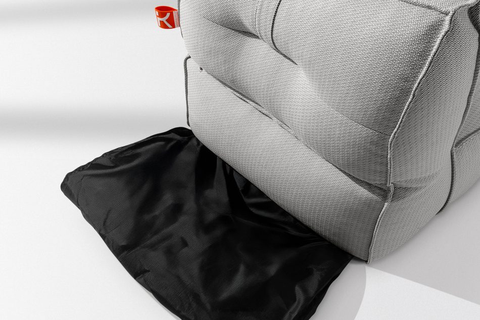 LOVIA Weiche Gartenliege aus gewebtem Outdoor-Stoff, 2-tlg., dunkelgrau/weiß dunkelgrau/weiß - Foto 11