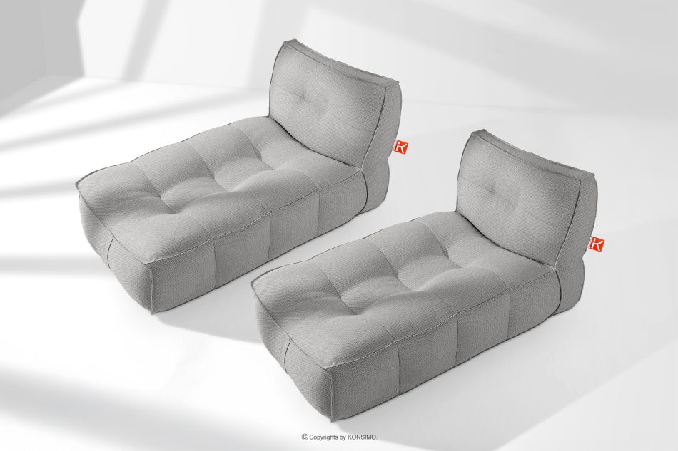 LOVIA Weiche Gartenliege aus gewebtem Outdoor-Stoff, 2-tlg., dunkelgrau/weiß dunkelgrau/weiß - Foto 1