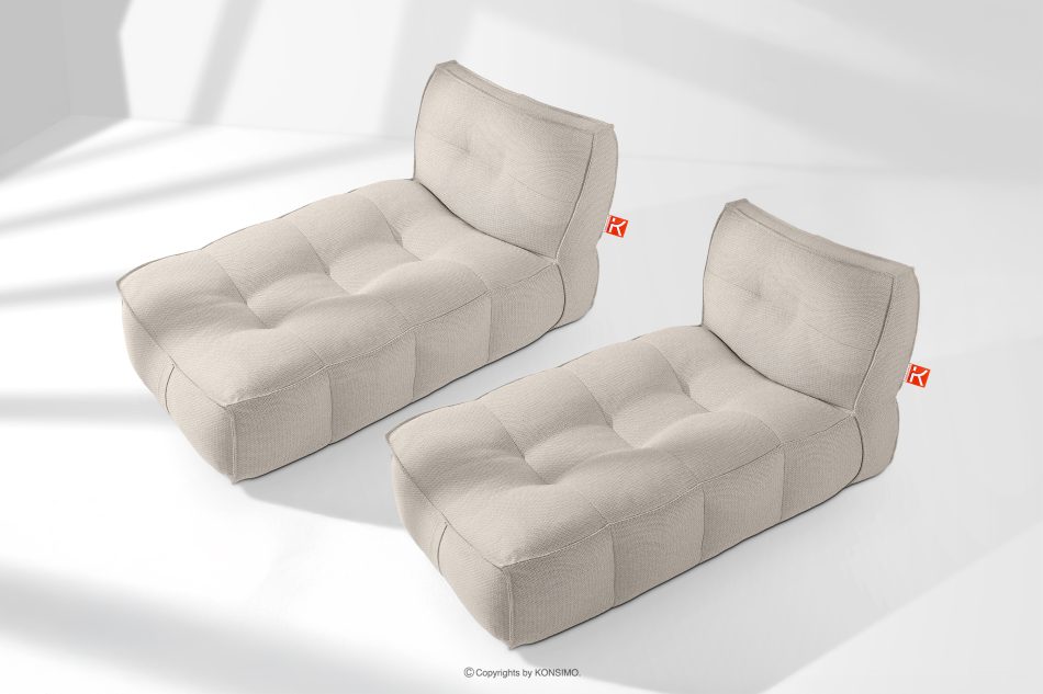 LOVIA Weiche Gartenliege aus gewebtem Outdoor-Stoff, 2-tlg., dunkelbeige/weiß dunkelbeige/weiß - Foto 1