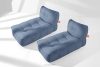 LOVIA Bequeme Gartenliege aus Outdoor-Gewebestoff 2-tlg. marineblau/weiß marineblau/weiß - Foto 2