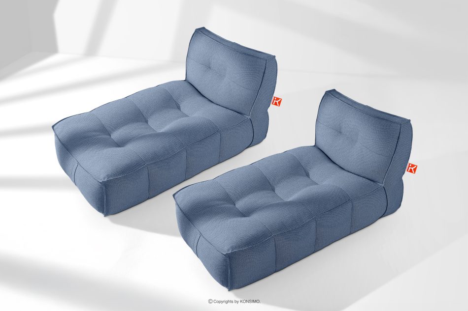 LOVIA Bequeme Gartenliege aus Outdoor-Gewebestoff 2-tlg. marineblau/weiß marineblau/weiß - Foto 1