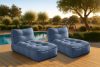 LOVIA Bequeme Gartenliege aus Outdoor-Gewebestoff 2-tlg. marineblau/weiß marineblau/weiß - Foto 21