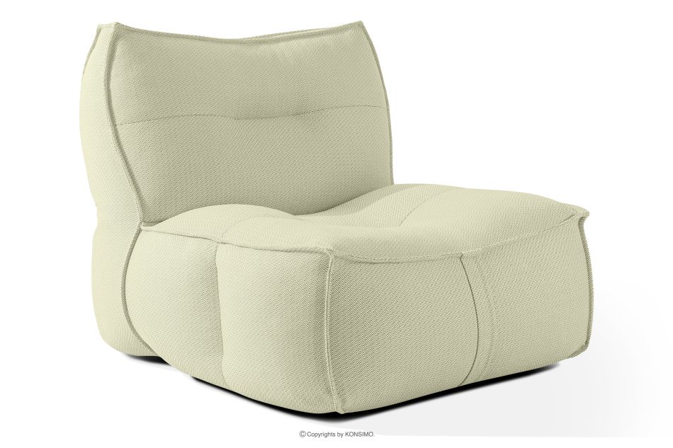 LOVIA Weicher Gartensessel und Sitzhocker aus Outdoor-Gewebestoff hellgrün/weiß hellgrün/weiß - Foto 3