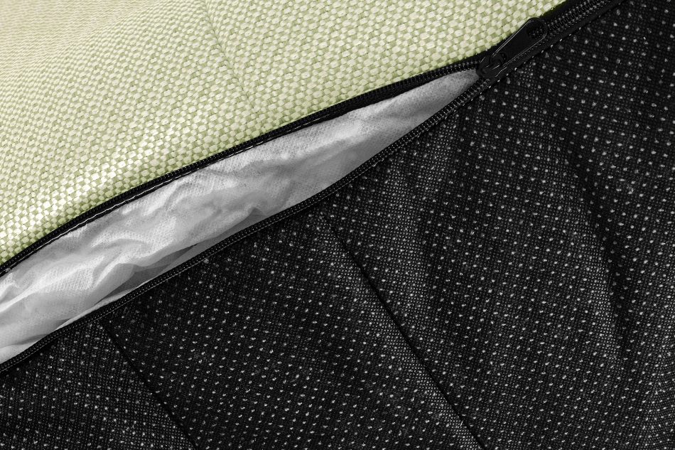 LOVIA Weicher Gartensessel und Sitzhocker aus Outdoor-Gewebestoff hellgrün/weiß hellgrün/weiß - Foto 21