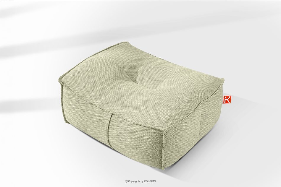 LOVIA Weicher Gartensessel und Sitzhocker aus Outdoor-Gewebestoff hellgrün/weiß hellgrün/weiß - Foto 29